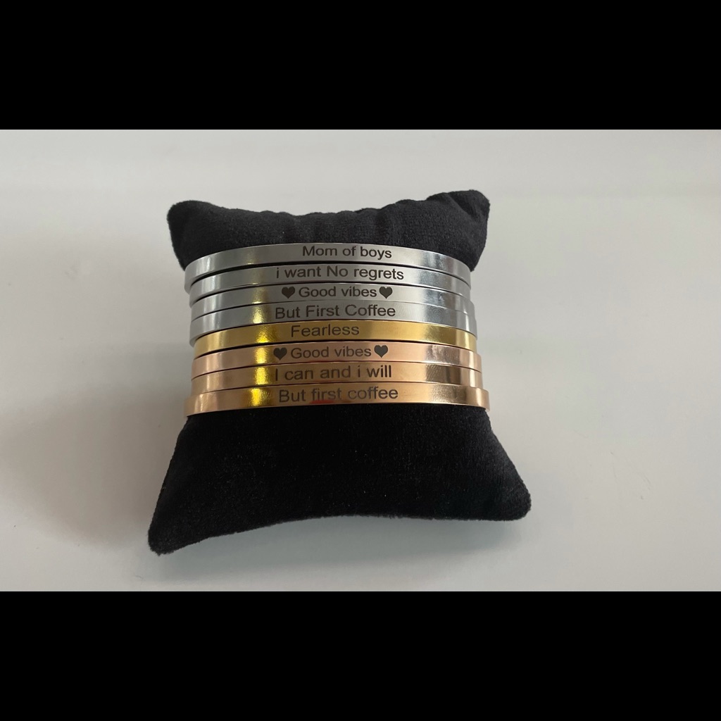Stainless Steel Quote Cuff Bracelet